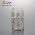 Clear Rattan & Blossom Drink Tug exquise imprimé en verre tasse en verre